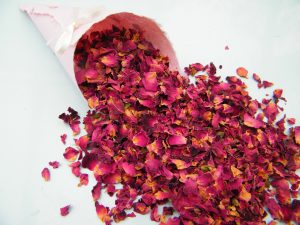 dried rose petals wedding confetti