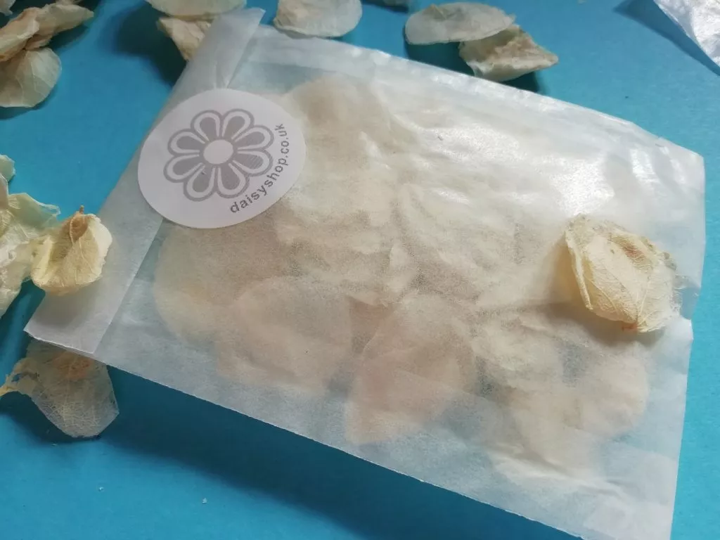 dried flowers confetti glassine packet