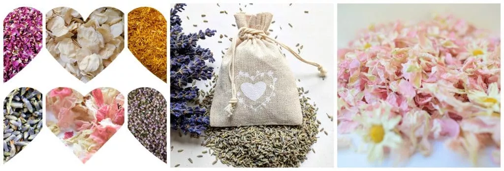 dried flower petal confetti valentines day